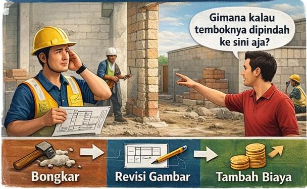 Kesalahan yang Paling Sering Terjadi Saat Bangun Rumah: Mengubah Desain Saat Konstruksi Sudah Berjalan